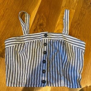 Striped Button-Up Crop Top
